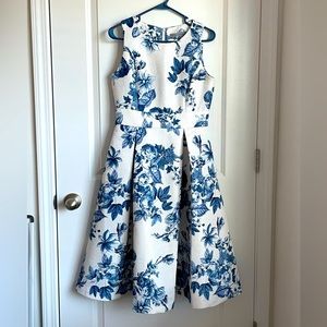 Danny & Nicole Blue Floral Midi Dress